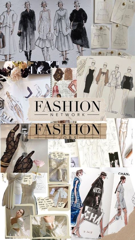 Aesthetic Fashion Design, Fashion Design Inspiration Board, Fashion Sketchbook Inspiration, Fashion Design Inspiration, Fashion Dream Job, Fashion Designer Studio, Fashion Design Books, Fashion Jobs, Fashion Network