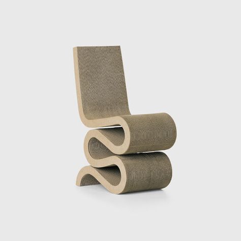 Frank Gehry, Wiggle Chair, Frank O Gehry, Vitra Furniture, Sculptural Chair, The Wiggles, Eames Chairs, Cardboard Furniture, Stackable Chairs