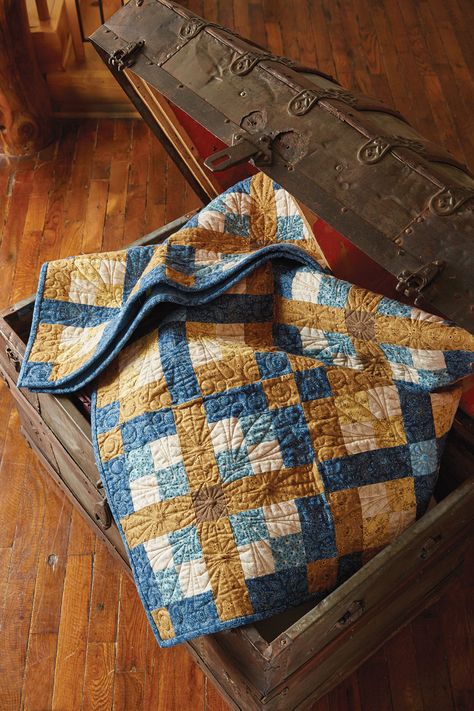 There's nothing like a warm flannel throw quilt for relaxing after a long winter day. Brown and blue flannel prints make this a great masculine quilt! Flannel Fabric Crafts, Flannel Quilt Patterns, Quilt Pattern Download, Flannel Quilts, Quilting Notions, Cozy Quilts, Boy Quilts, Blue Quilts, Scrappy Quilts