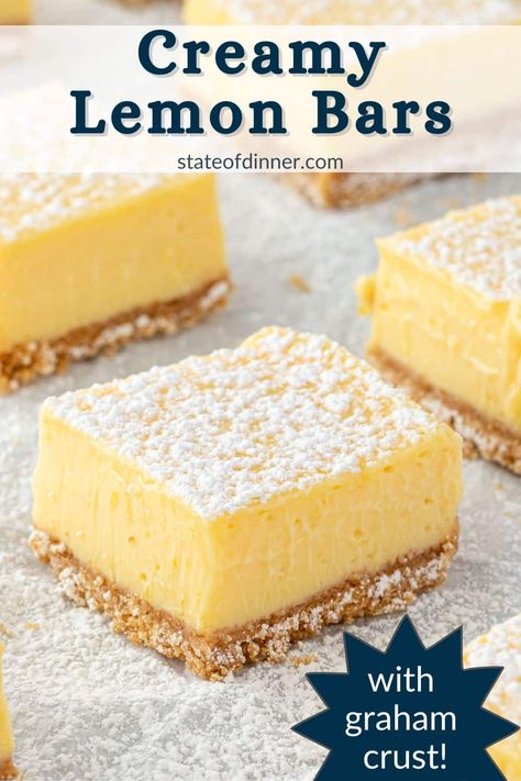 10 Minute Desserts Easy, Graham Cracker Lemon Dessert, Lemon Bars With Graham Cracker Crust, Lemon Dessert With Graham Cracker Crust, Lemon Lasagna Dessert Graham Crackers, Easy Lemon Bars With Graham Cracker Crust, Potluck Finger Foods, Bars With Graham Cracker Crust, Lemon Bars 9x13 Pan