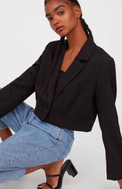 Cropped Blazer and Quilted Collection | Truffles and Trends Black Cropped Blazer Outfit, Short Blazer Outfits, Crop Blazer Outfit, Cropped Blazer Outfit, Cropped Jacket Outfit, Black Blazer Outfit, Ladies Short Jackets, Blazer Outfit, Crop Blazer