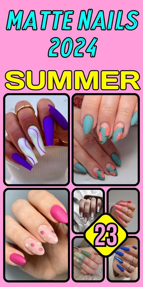 Stay ahead of the trends with summer matte nails 2024. This year, 2024 trends feature a variety of cute and stylish design ideas. Coffin short nails are particularly popular, offering a practical and fashionable choice. Nail shapes like coffin pink and coffin white provide a versatile canvas for your creativity. Colors such as dark green, neon, and blue add a fun and vibrant touch to your nails. For a dramatic look, black and red combinations are ideal. Summer Nail 2024 Trends Coffin, Matte Summer Nails, Blue Matte Nails, Opi Nail Envy, White Coffin Nails, Sally Hansen Nails, Matte Nail Polish, Black Nail Art, Cute Colors