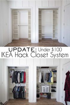 Diy Closets, Ikea Closet Hack, Ikea Hack Bedroom, Diy Closet System, Closet Ikea, Closet Redo, Ikea Closet, Closet Hacks, Closet Renovation