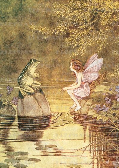 Frog & Fairy Talking : Ida Rentoul Outhwaite : Free Download, Borrow, and Streaming : Internet Archive Kunst Collages, Ida Rentoul Outhwaite, Fairy Sitting, Fairy Aesthetic, Vintage Fairies, A Frog, Fairytale Art, Arte Inspo, Arte Fantasy