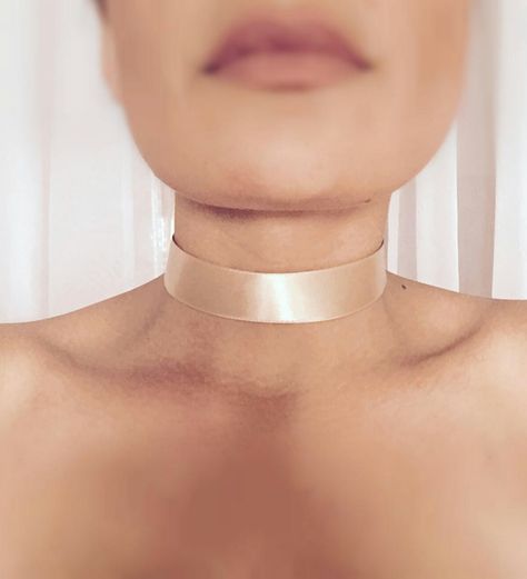 Thick Choker Necklace, Satin Choker, Choker, Choker Necklace, Prom, Satin, Cream