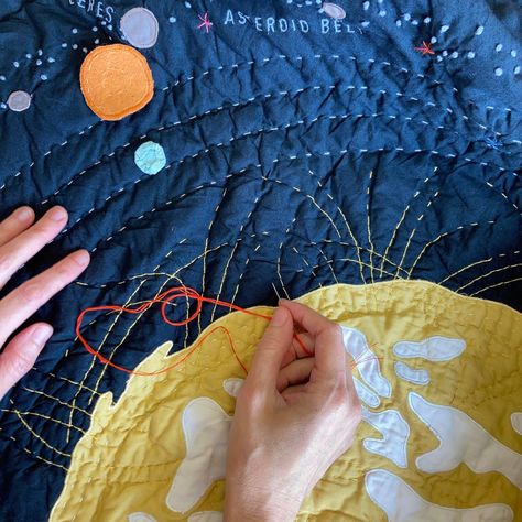 Solar System Quilt Pattern, Solar System Quilt, Constellation Quilt, Space Quilt, Moon Quilt, Map Quilt, Map Template, Planets And Moons, Quilt Wall