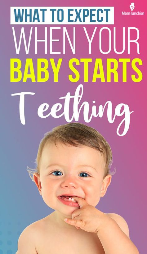 Teething is a process where the first teeth of an infant (incisors) start erupting sequentially along the gum line. Babies begin the process of teething at around 6 months of age. As your baby grows and develops, they’ll teethe, which will continue until 36 months of age when the molars appear Teething Signs, Teething Symptoms, Crib Rail Cover, Wives Tales, High Fever, Baby Teething, Mom Junction, First Tooth, Sleep Pattern