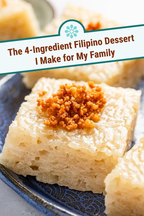 The 4-Ingredient Filipino Dessert I Make for My Family Filipino Sticky Rice Dessert, Filipino Sticky Rice, Biko Recipe, Desert Board, Easy Filipino Recipes, Filipino Dessert Recipes, Sticky Rice Cake, Pinoy Dessert, Filipino Food Dessert