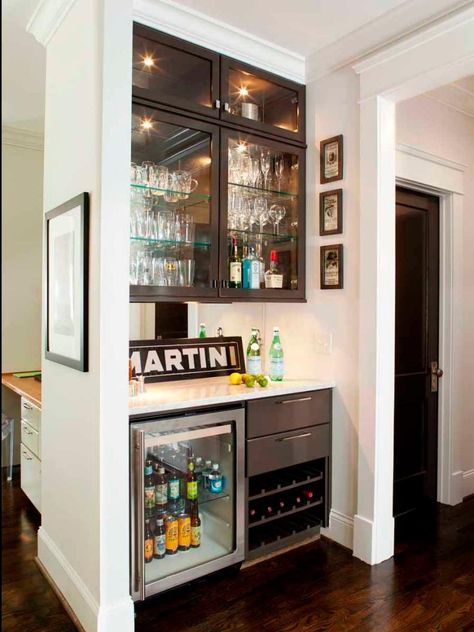 Custom-Built Stainless Steel Small Wet Bar Small Home Bar Ideas, Small Bars For Home, Bar Nook, Small Basement Remodel, Home Bar Areas, Home Bar Cabinet, Home Bar Sets, Home Bar Design, Home Bar Designs