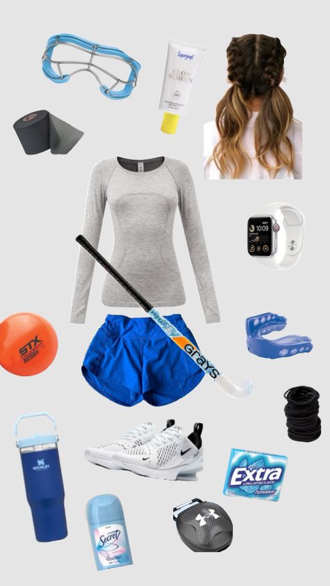 #fieldhockey #sportyaesthetic #sportsoutfit #sportygirl #fieldhockeygirl #fieldhockeyfit #fieldhockeyvibes Field Hockey Outfits, Lacrosse Outfits, Lacrosse Practice, Hockey Workouts, Hockey Outfits, Field Hockey Girls, Ice Skating Outfit, Hockey Bag, Hockey Training