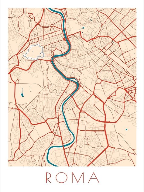 "City map - Rome, Italiy" Poster for Sale by margindot | Redbubble Rome City Map, City Map Drawing, Rome Map, City Posters, Rome City, Map Poster, City Map, Geography, Sale Poster