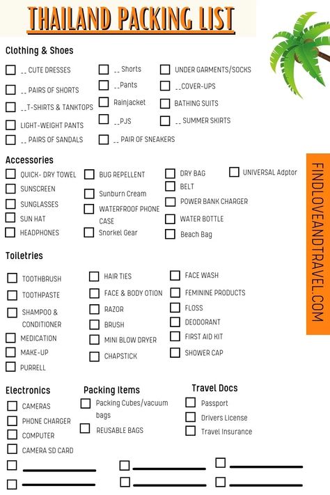 Visiting Thailand? Then this Thailand packing list has you covered with all the essentials you need to pack before traveling to Thailand! Thailand travel | Thailand packing list | Thailand vacation packing list | Thailand travel essentials | Thailand travel checklist | Phuket Thailand packing | Bangkok Thailand | packing tips Thailand | Thailand travel tips Thailand Travel Essentials, Thailand Tips, Phuket Packing List, Packing List Thailand, Visiting Thailand, Bangkok Packing List, Things To Buy In Thailand, Travel To Thailand, Packing List For Thailand