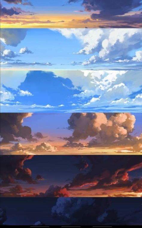 Sketch Digital Art, Digital Art Inspiration, Sketch Digital, Concept Art Tutorial, Cloud Drawing, Digital Painting Tutorials, Cloud Painting, Sky Art, Ideas Creative