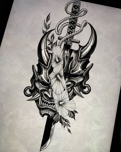 Offroad Tattoo Ideas, Japanese Tattoo Art Black And White, Sternum Tattoo Men, Hannya Maske Tattoo, Samurai Mask Tattoo, Japanese Demon Tattoo, Japanese Mask Tattoo, Samurai Tattoo Sleeve, Designs With Meaning