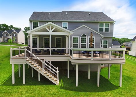 TimberTech Pecan Composite Decks | Avondale, PA Patio Deck Designs, Deck Construction, Deck Porch, Deck Designs Backyard, Deck Builders, Cool Deck, House Deck, Custom Decks, Deck Plans