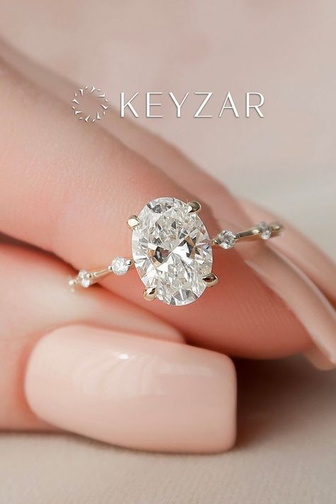 One Carat Oval Engagement Ring, Oval Shape Diamond Ring, Brilliant Earth Engagement Rings Oval, Oval Accent Engagement Ring, Engagement Rings Oval Gold, Oval Engagement Ring With Wedding Band, Oval Pave Engagement Ring, Oval Engagement Ring Diamond, Silver Oval Engagement Ring