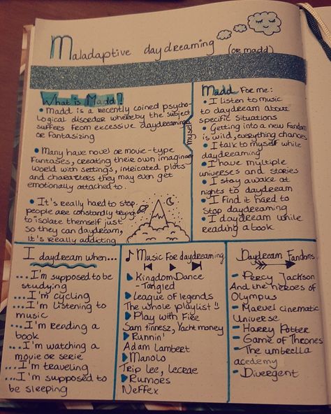 Maladaptive Daydreaming bullet journal page What To Daydream About, Maladaptive Dreaming Aesthetic, How To Stop Maladaptive Daydreaming, Maladaptive Daydream Aesthetic, Daydreaming Prompts, Daydreaming Ideas, Daydreaming Aesthetic, Maladaptive Dreaming, Shifting House