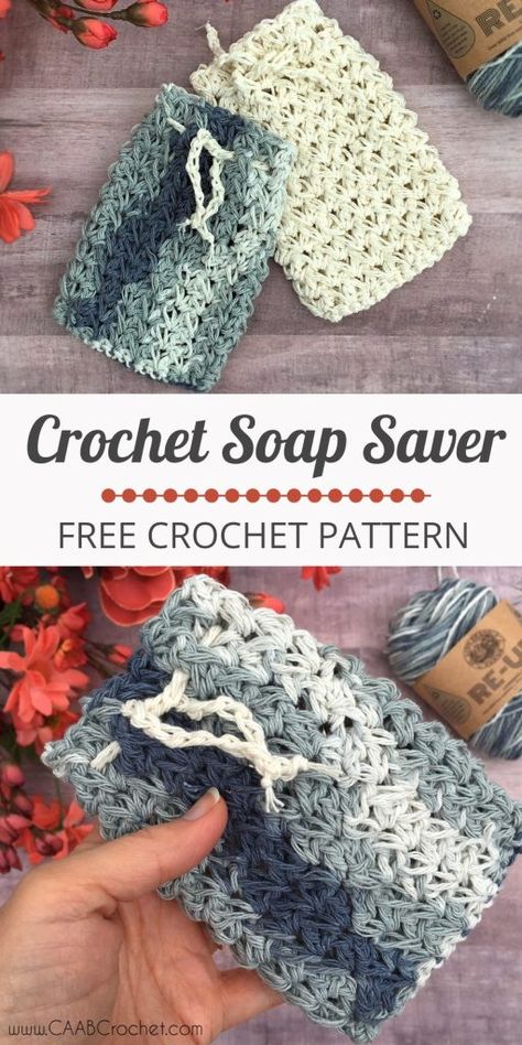 Crochet Soap Saver | Free Crochet Pattern from Cute As A Button Crochet & Craft ~ This is a quick and easy project with beautiful texture! #CAABCrochet #freecrochetpattern #soapsaver Crochet Soap Saver Pattern, Soap Saver Pattern, Crochet Soap Saver, Quick Crochet Projects, Crochet Unique, Confection Au Crochet, Crochet Washcloth, Soap Saver, Cute As A Button