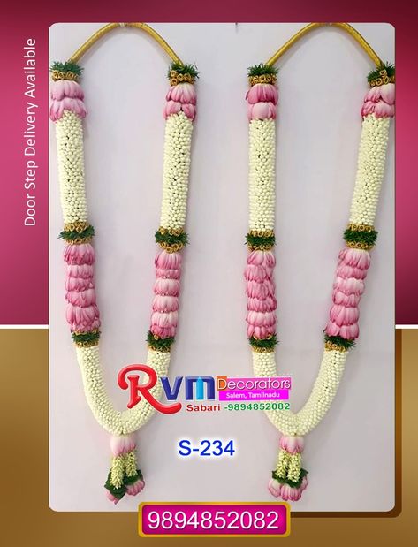 Lotus Design Garlands from RVM Decorators Lotus Garlands Wedding, Muhurtham Malai Design, Latest Garlands For Wedding, Pelli Garlands, Pelli Dandalu Latest, Garlands Wedding Indian Flower Lotus, Maalai Designs For Engagement, Malai Designs For Wedding, Muhurtham Garland