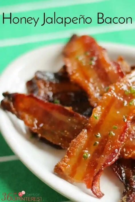 Sweet And Spicy Bacon, Farming Shirts, Honey Jalapeno, Bacon Appetizer, Jalapeño Bacon, Candied Bacon Recipe, Jalapeno Bacon, Spicy Bacon, Watching Football