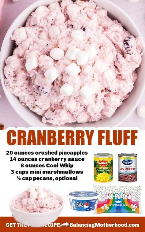 Cranberry Fluff! The... - Dinners, Dishes and Desserts Persnickety Plates, Cranberry Fluff, Cranberry Jello, Cool Whip Desserts, Creamy Fruit Salads, Cranberry Dessert, Fluff Salad, Easy Apple Crisp Recipe, Jello Dessert Recipes