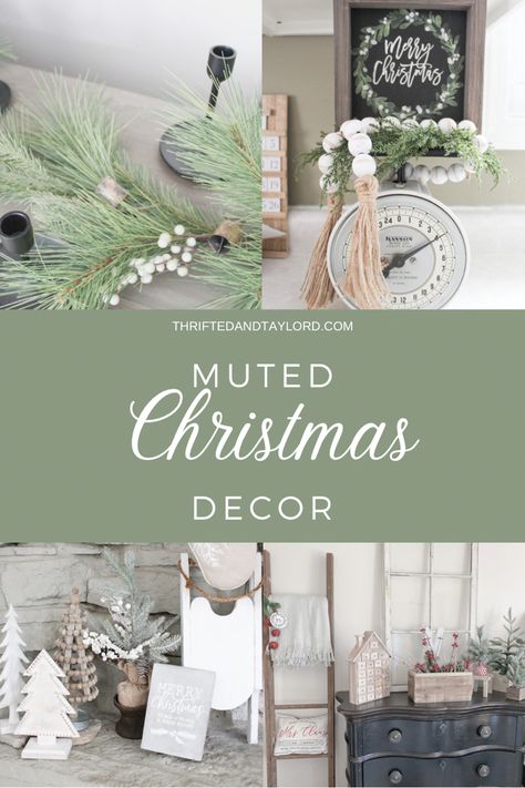 Neutral Winter Decor After Christmas, Sage Green Christmas Decor, Diy Farmhouse Christmas Decor, Modern Farmhouse Christmas Decor, Sage Christmas, Neutral Modern Farmhouse, Kersfees Idees, Diy Farmhouse Christmas, Winter Blessings