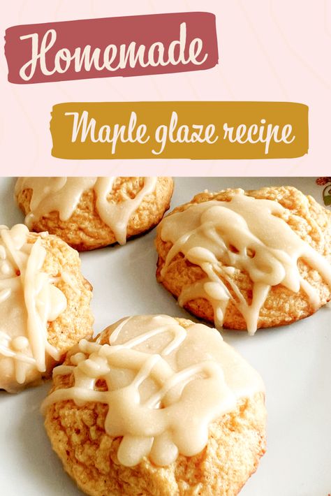 Plate of cookies with maple icing Maple Glaze Frosting, Easy Maple Glaze Icing, Maple Royal Icing Recipe, Maple Royal Icing, Maple Glaze Cookies, Maple Glaze For Cake, Icing Glaze Recipe, Maple Syrup Icing, Maple Glaze Recipe