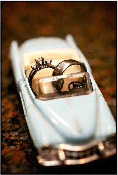 Very unique ring photograph ... | Wedding Ring Photos Car Themed Wedding, Rockabilly Wedding, Ring Photography, Wedding Rings Photos, Ring Shots, Engagement Rings Affordable, Retro Wedding, Ring Photos, Wedding Pics