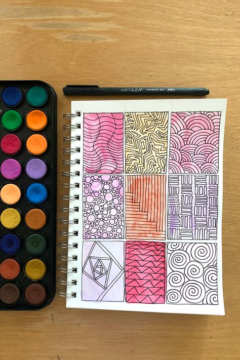 Learn how to draw zentangle patterns and doodles to create when you're bored or need easy creative art ideas. Zentangle Patterns, Zen Doodle, Zentangle Patterns Step By Step, Creative Art Ideas, Easy Zentangle Patterns, Draw Zentangle, Zen Doodle Art, Art Therapy Activities, Learn How To Draw