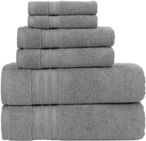 Hammam Linen 6-Piece Cream Bath Towel Set Original Turkish Cotton Soft, Absorbent and Premium Ivory Towels Set for Bathroom 2 Bath Towels, 2 Hand Towels, 2 Washcloths (Sea Salt) : Home & Kitchen Cream Bath Towels, Grey Bath, Grey Bath Towels, Grey Baths, Linen Bath Towels, Fluffy Towels, Hammam Towels, Turkish Cotton Towels, Luxury Towels