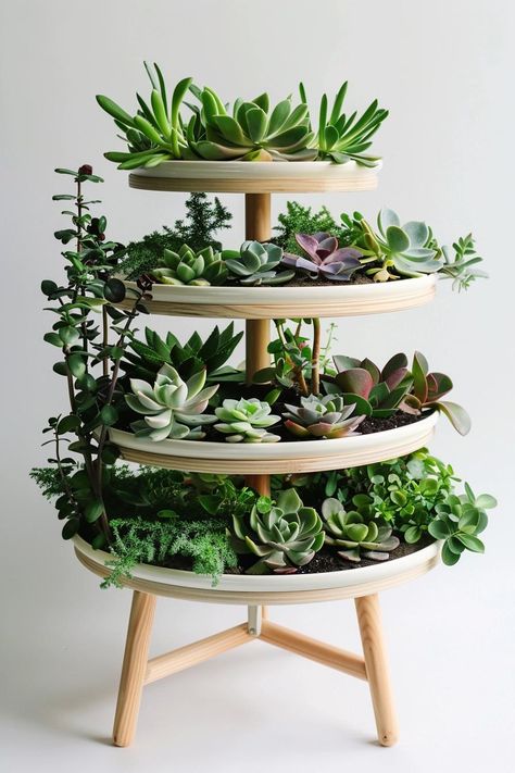 Innovative DIY Plant Stand Ideas Stand Display Ideas, Plant Stand Ideas, Ladder Plant Stand, Plant Storage, Succulent Tree, Corner Plant, Backyard Balcony, Stand Ideas, Stand Table