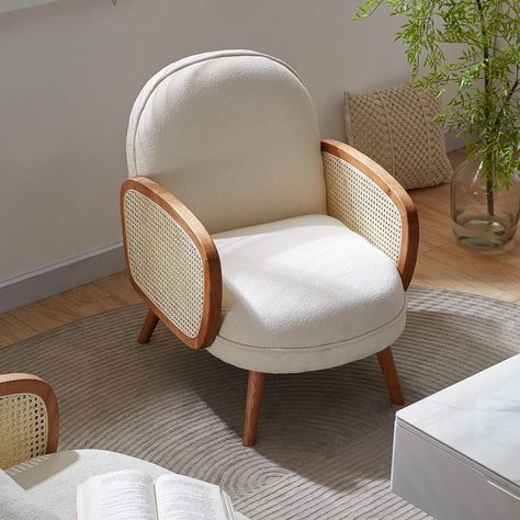 Nordic Rattan Leisure Single Sofa Chair: Combine comfort and style with this rattan leisure chair, ideal for adding a touch of warmth to any room. 🌿 Single Seater Sofa, Wood Plant Stand, Single Sofa Chair, Rattan Sofa, Living Room Side Table, Leisure Chair, Single Sofa, Cat Pet Supplies, Cozy Corner