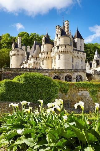 size: 12x8in Photo: Usse Castle, Usse, Loire Valley, France : Clinch Covers, Pretty Castles, Old Castles, Yard Fountain, German Castles, Loire Valley France, Antique Architecture, Ancient Places, Princess Palace