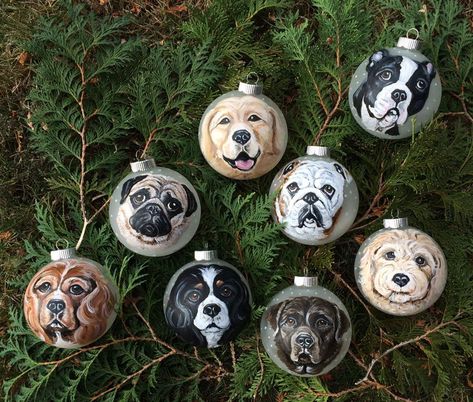 Hand Painted Pet Ornaments, Pet Portrait Ornaments, Diy Dog Ornaments, Pet Ornaments Diy, Dog Ornaments Diy, Cameo Pro, Pet Christmas Ornaments, Diy Christmas Angel Ornaments, Christmas Shop Window