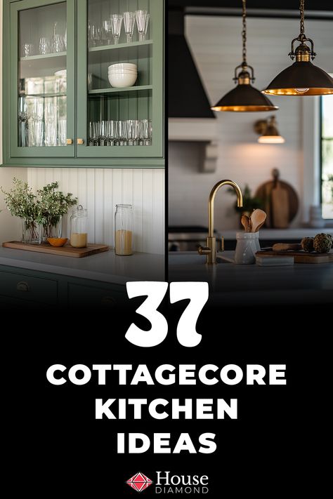 37 Cottage Core Kitchen Ideas Cottage Core Kitchens, Modern English Kitchen, Cottagecore Kitchen Ideas, Kitchen Cottage Style, Cottage Core Kitchen Ideas, Small Cottage Kitchens, Cottage Core Kitchen, Cottage Core Home, Elegant Glassware