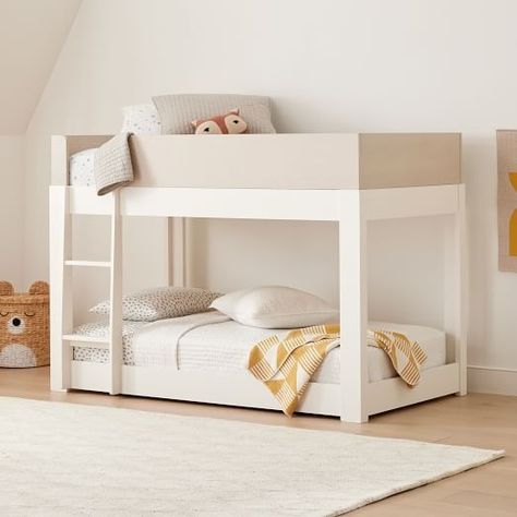 Kids Beds & Loft Beds | West Elm Toddler Bunk Beds, West Elm Bedding, Single Bunk Bed, Double Bunk Beds, Low Bunk Beds, Double Bunk, Cool Bunk Beds, Kids Loft Beds, Shared Room