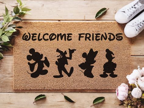 Disney Doormat, Diy Doormat, Mickey Mouse Shoes, Gifts For Disney Lovers, Disney Ideas, Disney Traditions, Disney Home Decor, Housewarming Present, Custom Doormat