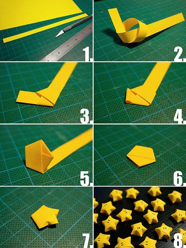 Tutorial: Lucky Origami Nintendo Stars | Flickr - Photo Sharing! Origami Home Decor, Hadiah Diy, Tutorial Origami, Kraf Kertas, Rainbow Diy, Instruções Origami, Geek Crafts, Seni Dan Kraf, Origami Design