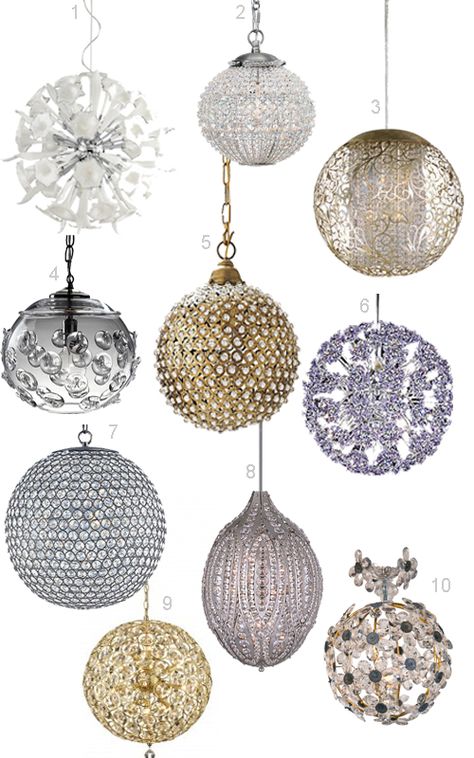 lights,lighting,Crystal ball chandeliers! Interior Design Kitchen Contemporary, Living Room Light, Living Room Light Fixtures, Silver Pendant Lighting, Beautiful Lighting, Pretty House, Diy Lighting, Lamps Plus, Decorative Throws