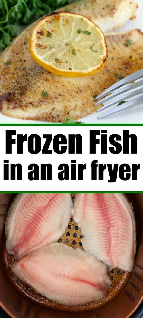 Frozen Fish In Air Fryer, Airfryer Fish, Fish In Air Fryer, Foil Fish, Lemon Pepper Tilapia, Fish Tilapia, Frozen Tilapia, Air Fryer Fish Recipes, Frozen Fish