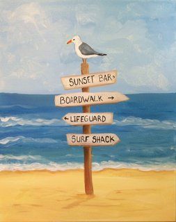 BYOB - Beach Time - Paint 'N Sip Tickets, Sat, Apr 23, 2016 at 6 ... Wine And Canvas, Painting Ocean, Beach Sign, Paint Nite, Summer Painting, Time Painting, Beach Signs, Paint And Sip, Night Painting