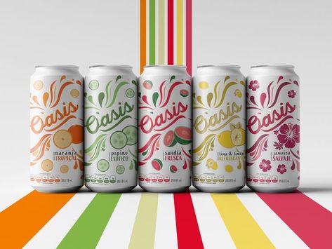 Created this fun brand and packaging design for a naturally flavored water brand, perfect for the heat of the summer. Soda Packaging Design, Soda Packaging, Energy Drinks Packaging, Tea Labels, Soda Flavors, Tea Packaging Design, Soda Drink, Graphic Design Marketing, Soda Brands