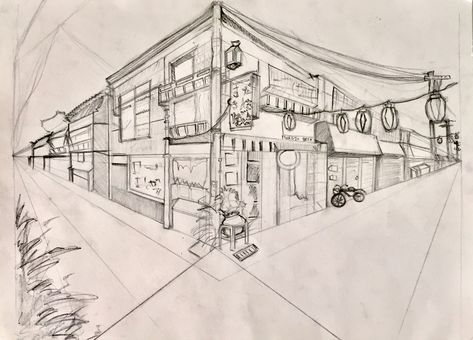 2 Point Perspective Drawing from Tokyo 2 Perspective Drawing, Perspective Architecture Drawing, Perspective Anime, 2 Point Perspective Drawing, Perspective Architecture, 3 Point Perspective, 2 Point Perspective, Point Perspective, Perspective Drawing