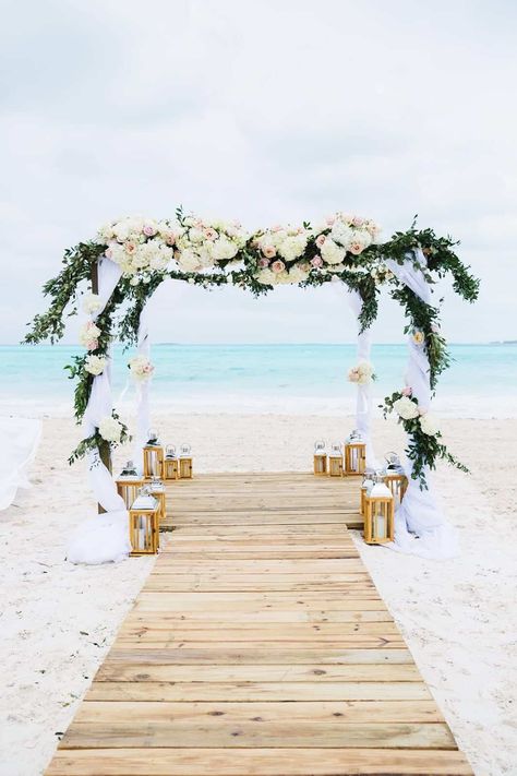 Beach Wedding Ceremony Arch, Wedding Walkway, Beach Wedding Planning, Beach Wedding Aisles, Exuma Bahamas, Bahamas Wedding, Wedding Ceremony Arch, Caribbean Wedding, Wedding Beach Ceremony