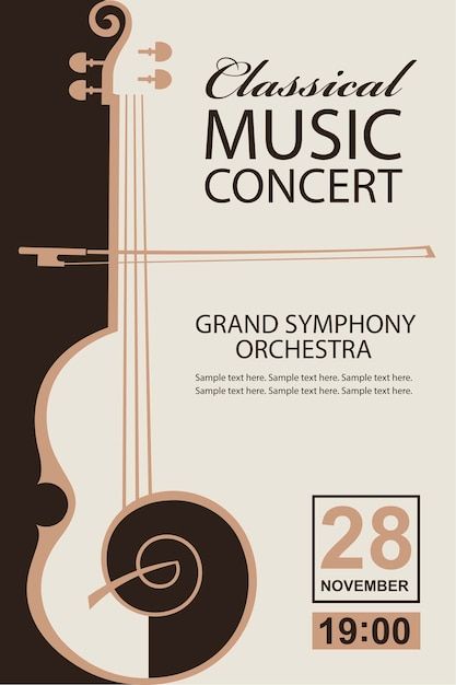 Poster Classical Music, Classical Music Concert, Music Concert Poster, Violin Image, Violin Poster, Classical Music Poster, Orchestra Concerts, Music Concert Posters, Music Festival Poster