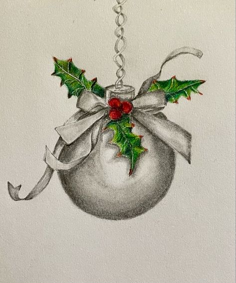 #coloredpencil #sketch #christmas Christmas Cards Colored Pencil, Ornament Drawing Christmas, Colored Pencil Christmas Cards, Colored Pencil Christmas Art, Cute Christmas Sketches, Simple Christmas Drawing Ideas, Christmas Drawings Art Sketch, Christmas Sketches Pencil, Christmas Pencil Drawings