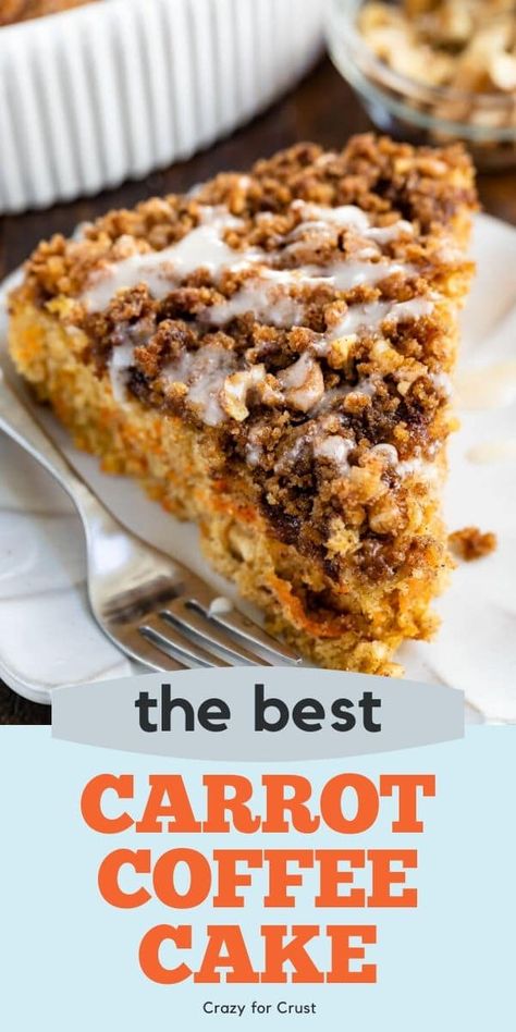 Carrot Cake Coffee Cake, Carrot Coffee Cake, Homemade Coffee Cake, Crumb Coffee Cakes, Crazy For Crust, Cinnamon Streusel, Cake Coffee, Coffee Cake Recipe, Kid Desserts