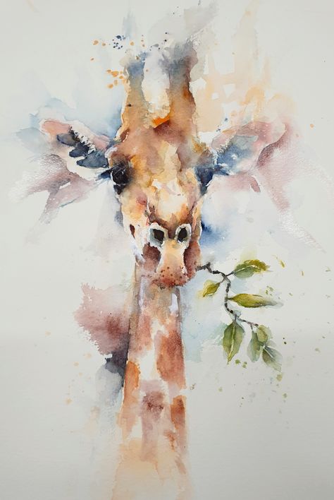 Watercolor Art Animals Beautiful, Abstract Watercolor Animals, Loose Watercolor Animals, Loose Watercolor Paintings Animals, Painting With Leaf, Watercolor Animals Easy, Watercolor Art Animals, Watercolor Animal Paintings, Watercolor Elephants