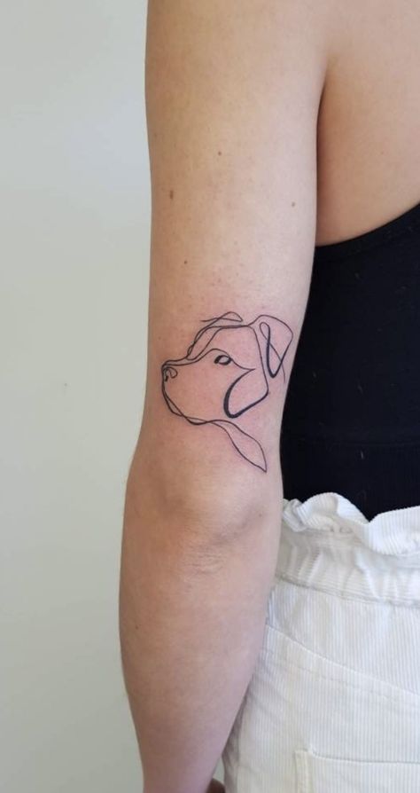 Fine Line Dog Tattoo, Tattoos 2024, Pitbull Tattoo, Portrait Tattoos, Explore Tattoo, Stylish Tattoo, Line Art Tattoos, Face Tattoos, Face Tattoo