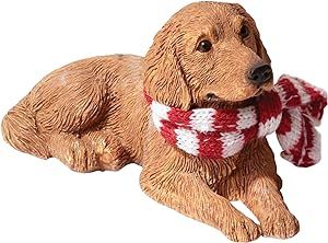 Sandicast Golden Retriever with Red and White Scarf Christmas Ornament Golden Retriever Ornament, Golden Retriever Christmas, Cat Christmas Ornaments, White Scarf, Handmade Dog Collars, Golden Retriever Puppy, Retriever Puppy, Dog Ornaments, Handmade Dog